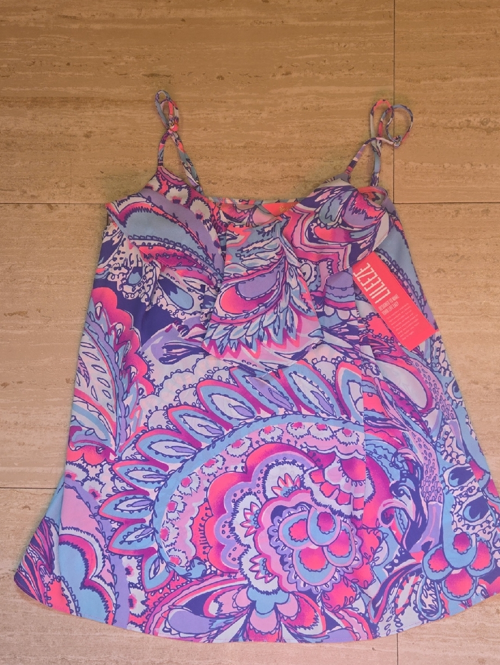 New Lilly Pulitzer Lileeze Karmen Cami Pink Tropics Mermaids Call Tank Blouse